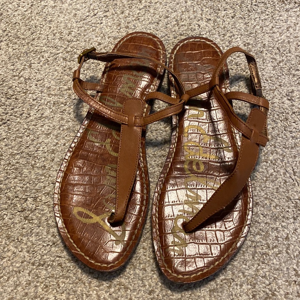 Sam Edelman Gigi Brown Leather Sandals
